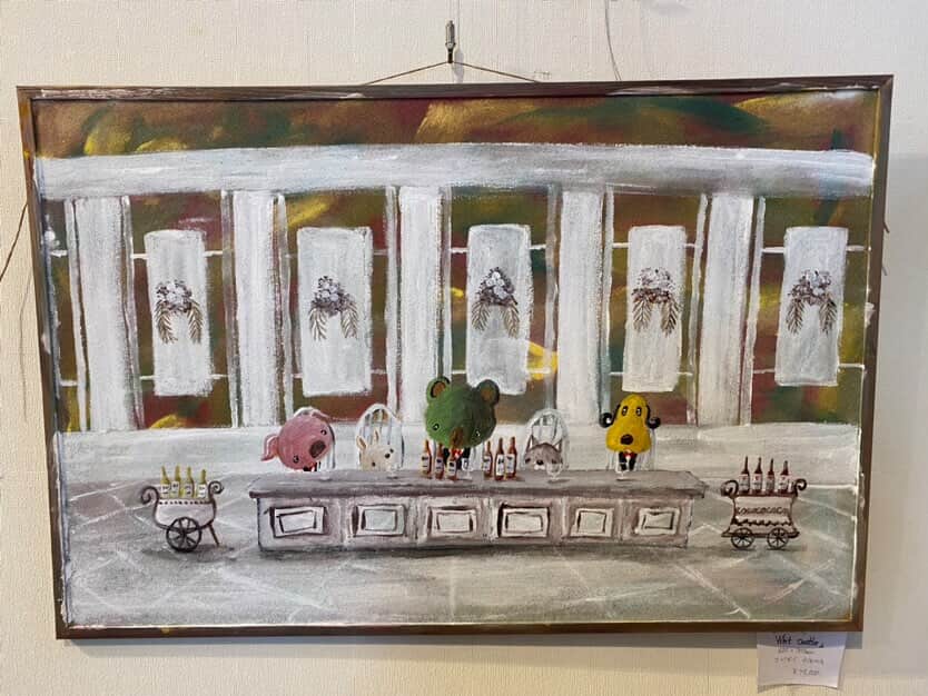 コルク×水性ペンキ作品 1