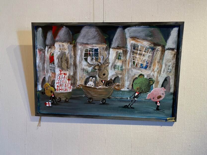 コルク×水性ペンキ作品 2