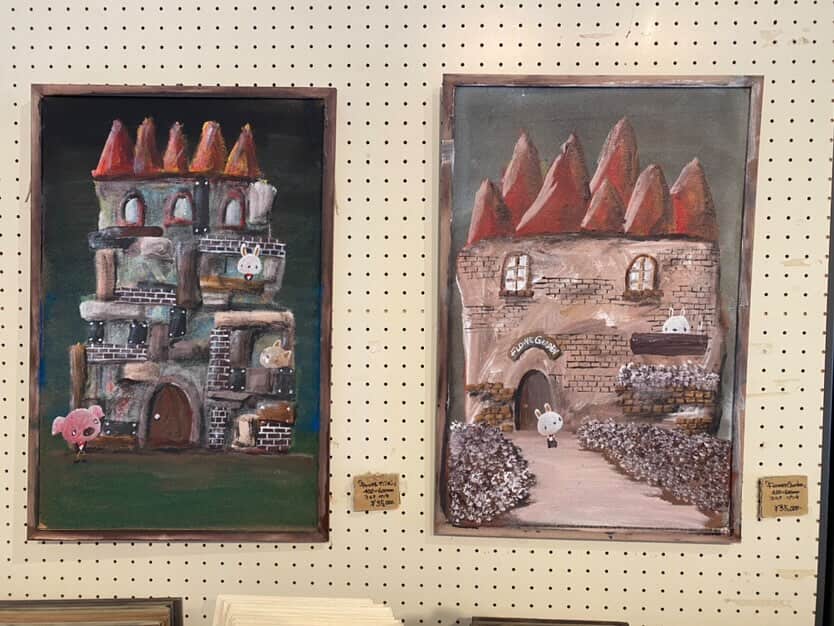 コルク×水性ペンキ作品 4