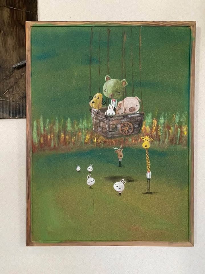 コルク×水性ペンキ作品 5