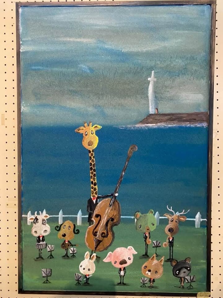 コルク×水性ペンキ作品 6