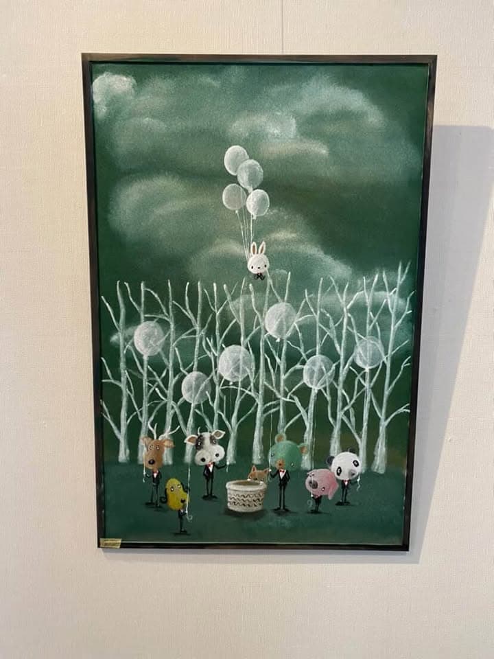 コルク×水性ペンキ作品 7