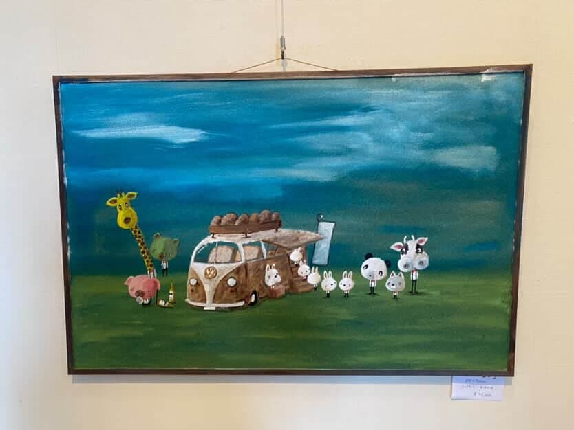 コルク×水性ペンキ作品 8