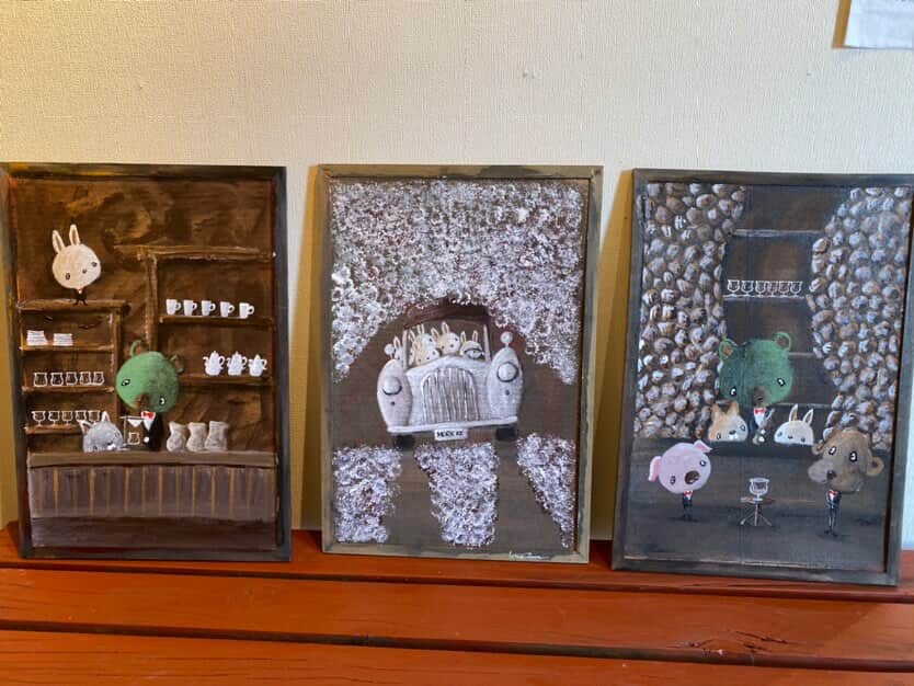 コルク×水性ペンキ作品 9